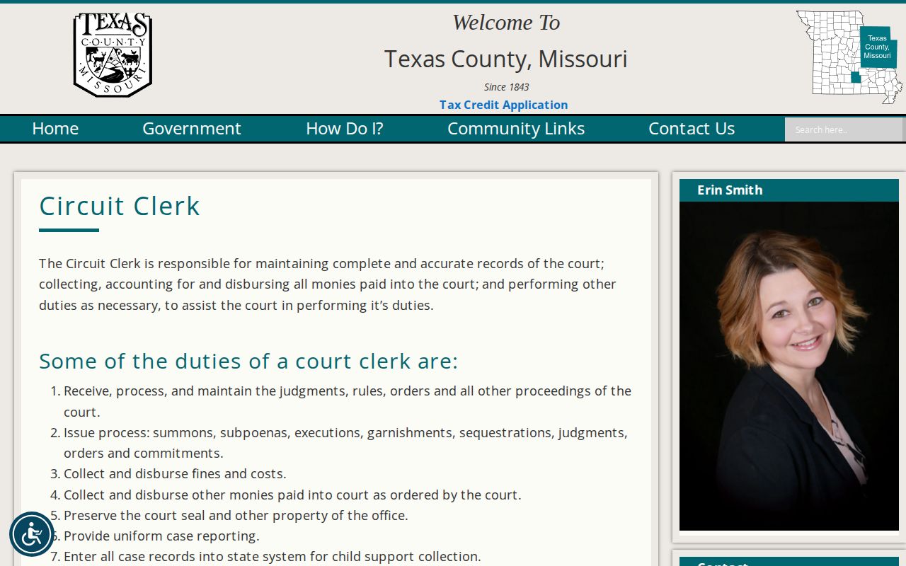 Texas County release record search instructions from the Circuit Clerk